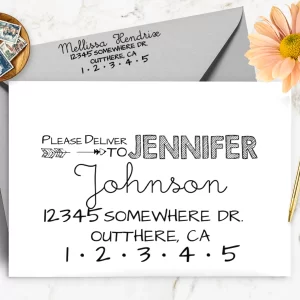 Envelope Template Modern Hand Letter  |  EDIT WITH TEMPLETT | Return Address Included | [id:15331568]