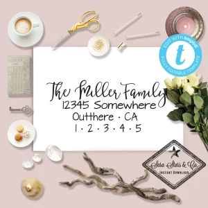 Envelope Template Modern Calligraphy | Return Address | Contemporary | EDIT WITH TEMPLETT [id:10064055]